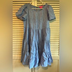 NWT Lilly Pulitzer Jocelyn Tiered Linen Dress; Boca Blue; medium